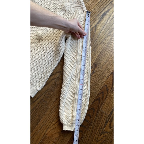 Faherty Sweater Womens Size Small Becket Fisherman Cream Cable Knit Cotton Blend - Picture 6 of 9